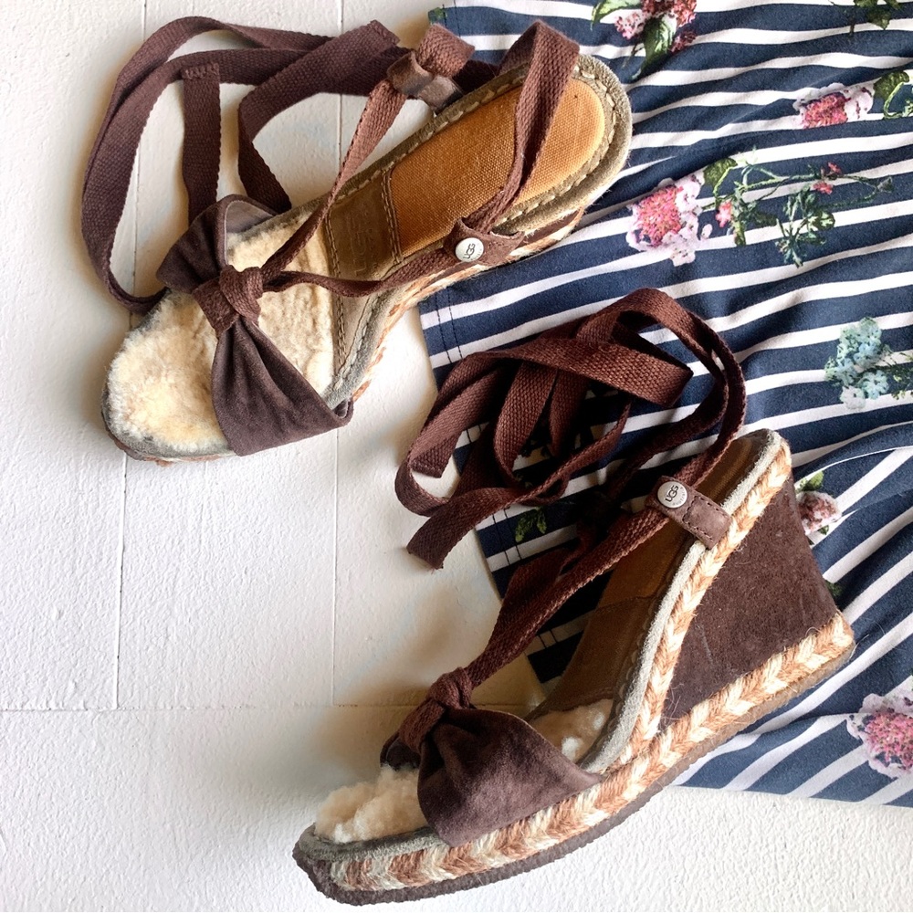 *Lace Wrap UGG Wedge Sandals*